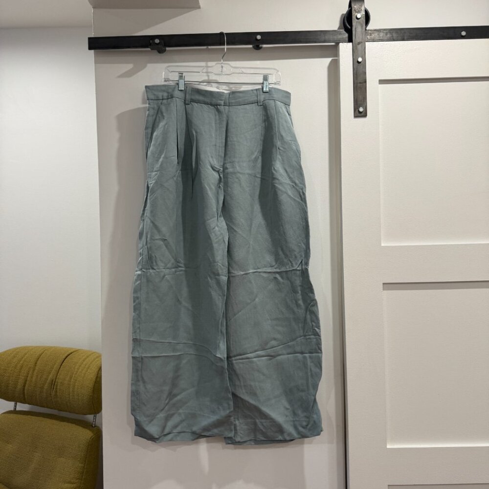 Light Blue Pleated Wide Leg Pants | 14